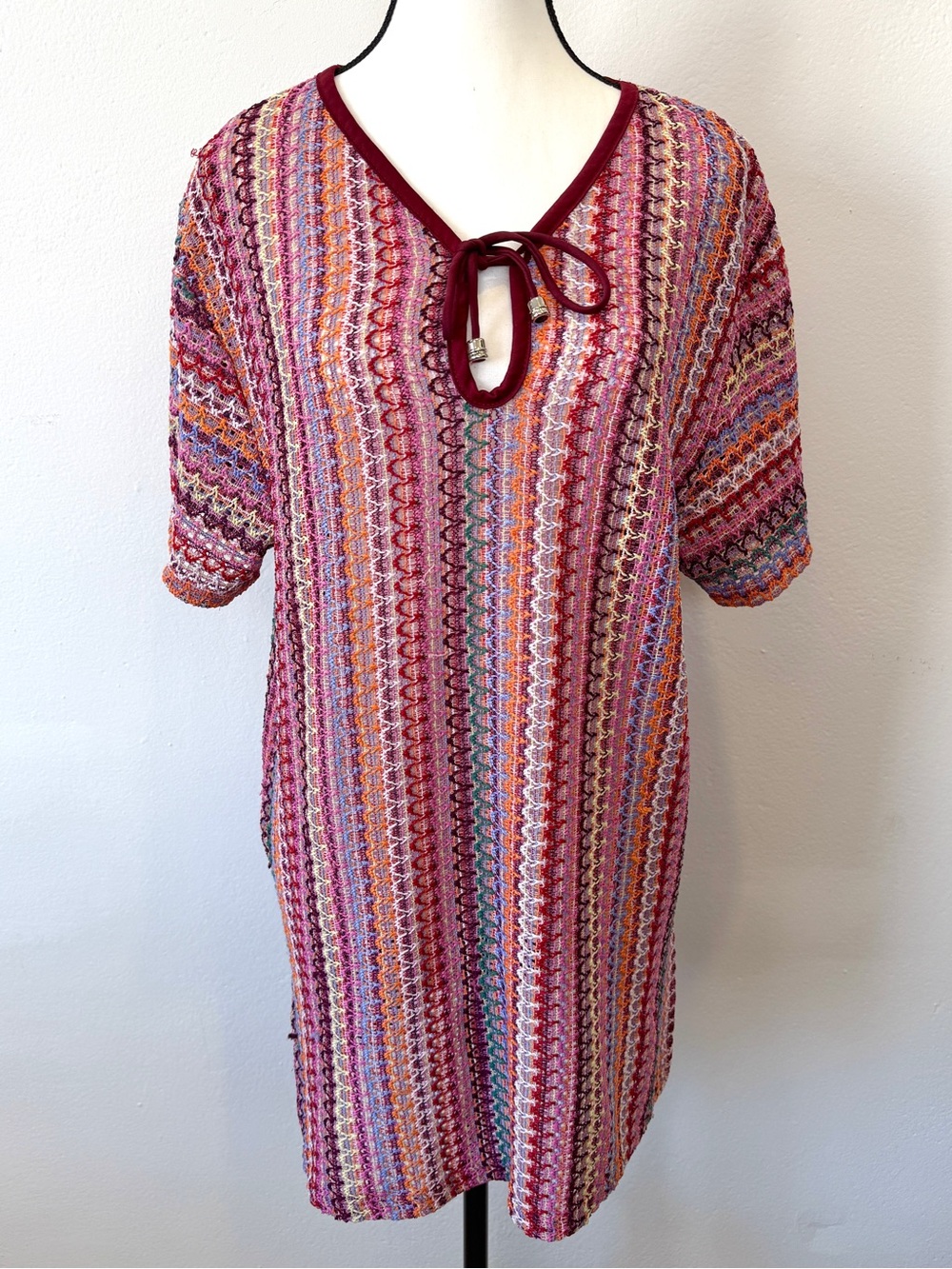 Moine Fashion Crochet Knit Dress Cover Up One Size Multicolor